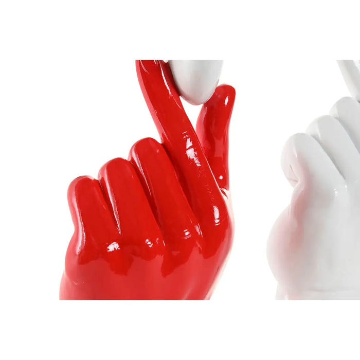 Decorative Figure Home ESPRIT White Red Hand 12 x 8,5 x 26 cm (2 Units) - Декорация и Осветление<<<Дом