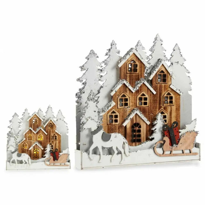 Decorative Figure Krist+ White Brown Town 44 x 44,5 x 6 cm Light (4 Units) - Декорация и Осветление<<<Дом