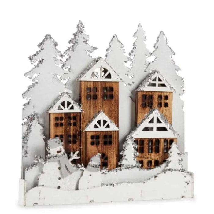 Decorative Figure Krist+ White Brown Town 44 x 44,7 x 6 cm Light (4 Units) - Декорация и Осветление<<<Дом