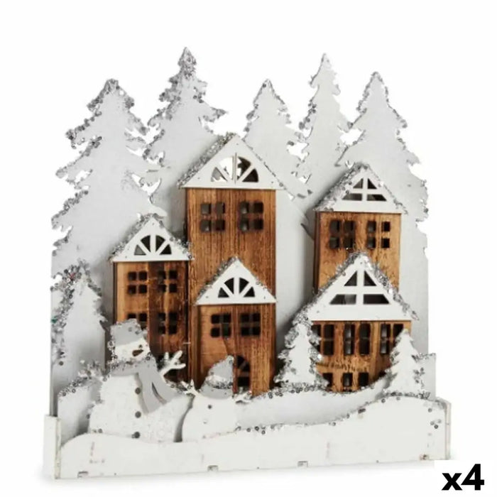 Decorative Figure Krist+ White Brown Town 44 x 44,7 x 6 cm Light (4 Units) - Декорация и Осветление<<<Дом