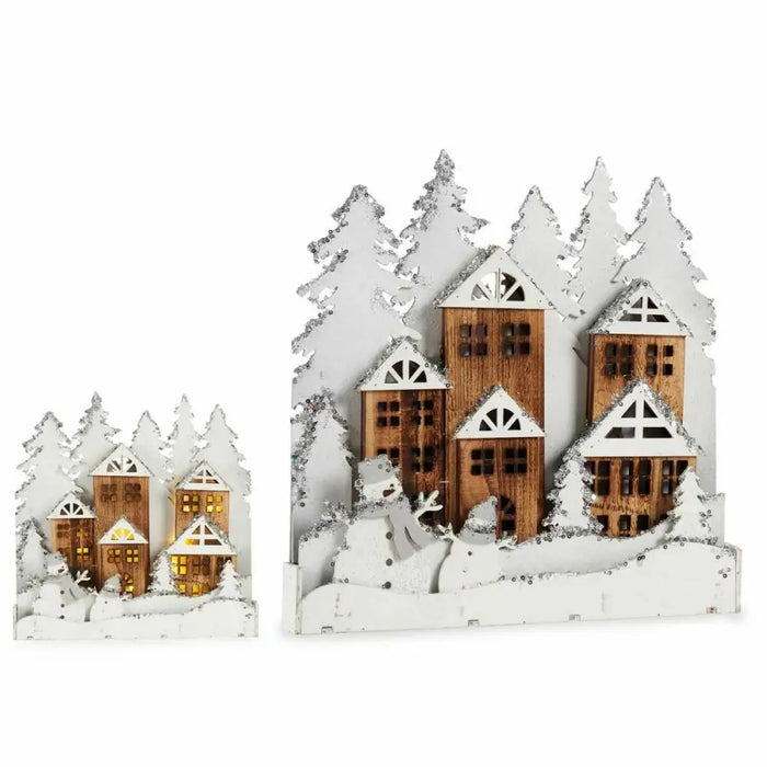 Decorative Figure Krist+ White Brown Town 44 x 44,7 x 6 cm Light (4 Units) - Декорация и Осветление<<<Дом