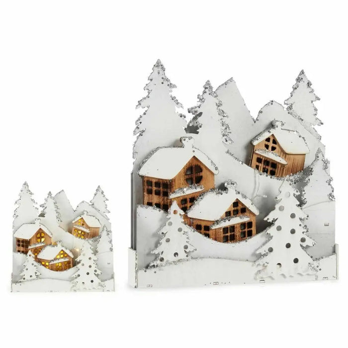 Decorative Figure Krist+ White Brown Town 44 x 48 x 7,5 cm Light (4 Units) - Декорация и Осветление<<<Дом