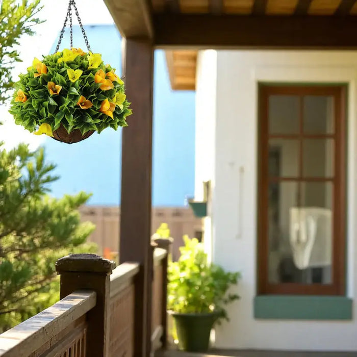 DECORATIVE LANDSCAPING HANGING BASKET F28CM HD BOUGAINVILLE - Изкуствени растения<<<Стайни
