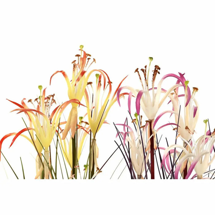 Decorative Plant DKD Home Decor Metal Orange Burgundy PVC Lilies (25 x 25 x 88 cm) (2 Units) - Декорация и