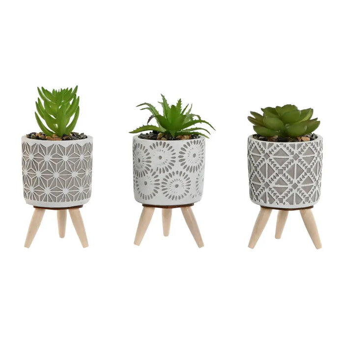 Decorative Plant Home ESPRIT Polyethylene Cement 6,5 x 6,5 x 11 cm (3 Units) - Декорация и Осветление<<<Дом