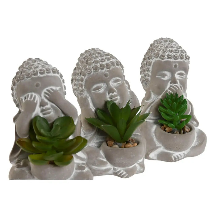Decorative Plant Home ESPRIT Polyethylene Cement Buddha Oriental 8,5 x 7 x 11 cm (3 Units) - Декорация и