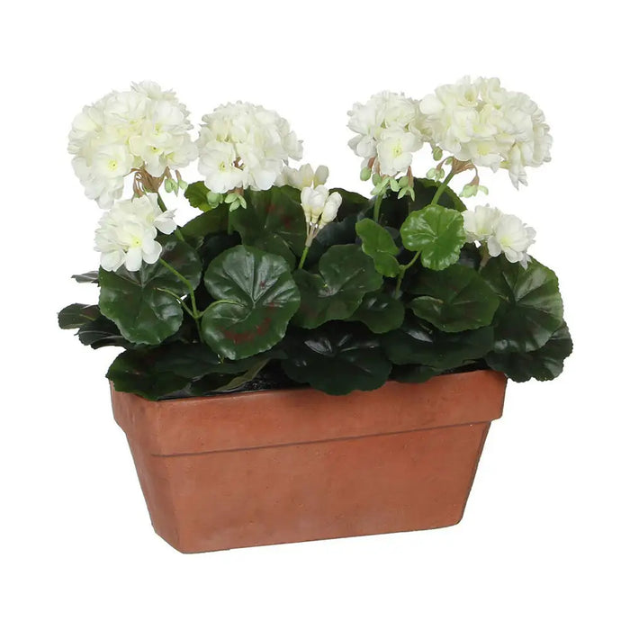 Decorative Plant Mica Decorations Ceramic White Yellow PVC Geranium (29 x 13 x 40 cm) - Декорация и Осветление<<<Дом