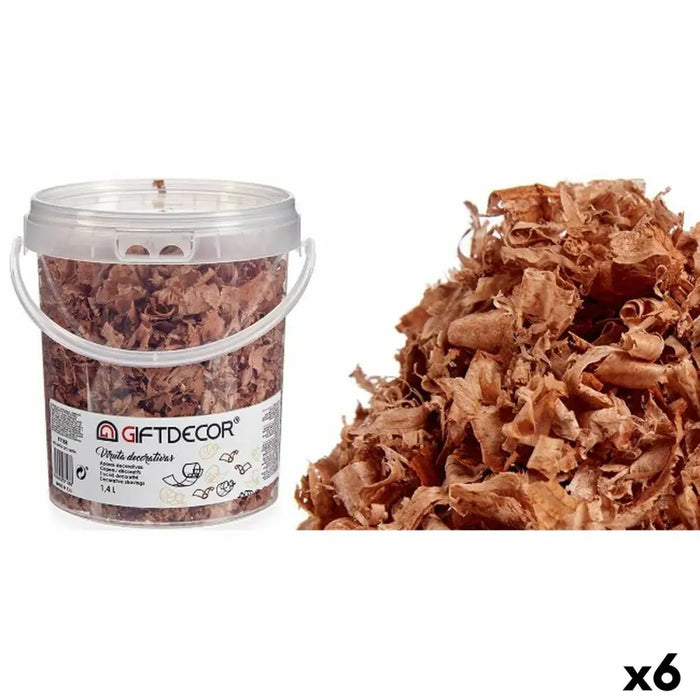 Decorative Shavings Gift Decor Brown 1,4 L (6 Units) - Декорация и Осветление<<<Дом Градина<<<BigBuy&&&Други артикули