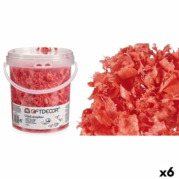 Decorative Shavings Gift Decor Coral 1,4 L (6 Units) - Декорация и Осветление<<<Дом Градина<<<BigBuy&&&Други артикули