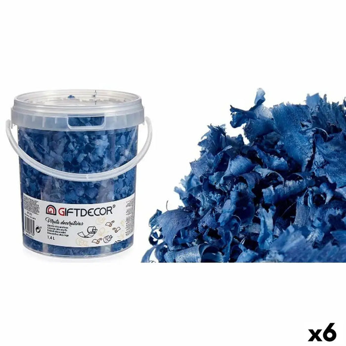 Decorative Shavings Gift Decor Dark blue 1,4 L (6 Units) - Декорация и Осветление<<<Дом Градина<<<BigBuy&&&Други