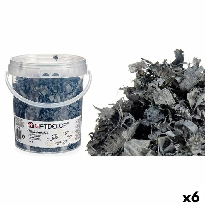 Decorative Shavings Gift Decor Dark grey 1,4 L (6 Units) - Декорация и Осветление<<<Дом Градина<<<BigBuy&&&Други