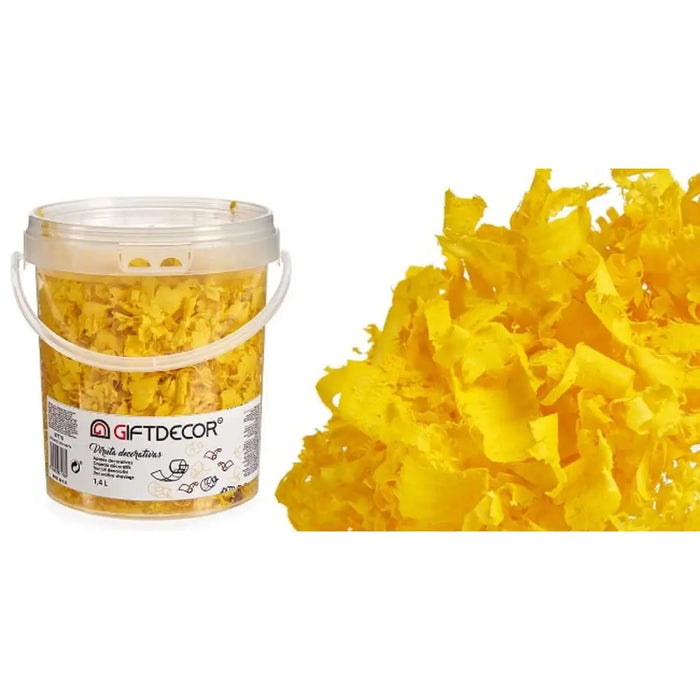 Decorative Shavings Gift Decor Yellow 1,4 L (6 Units) - Декорация и Осветление<<<Дом Градина<<<BigBuy&&&Други артикули