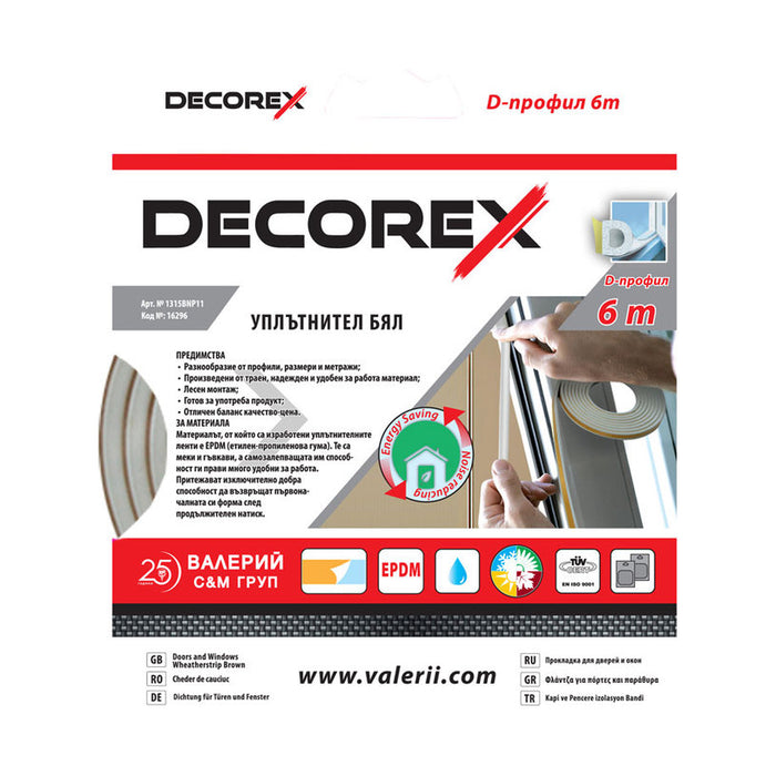 RUBBER SEAL D-PROFILE DECOREX