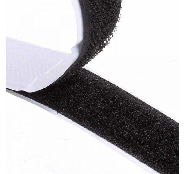 SELF-ADHESIVE VELCRO TAPE BLACK 25 MM/3 M DECOREX