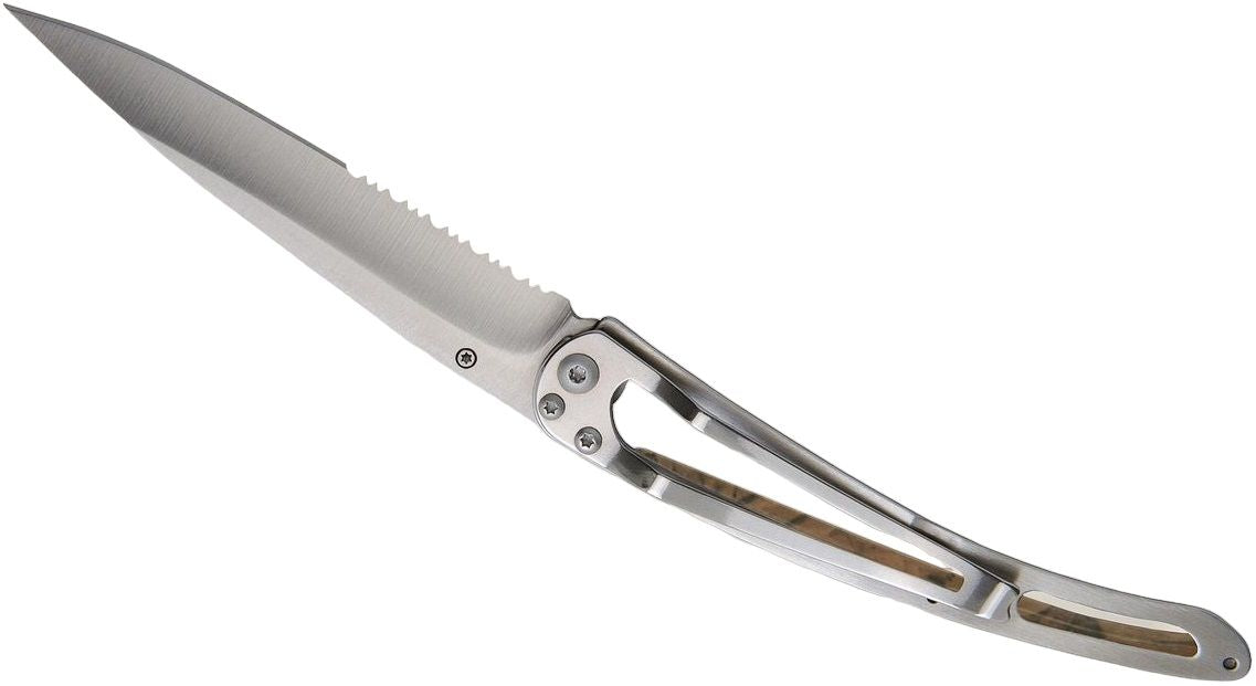 DEEJO SERRATED BROWN-HUNTING POCKET KNIFE