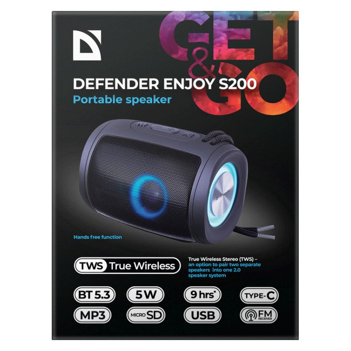 BLUETOOTH SPEAKER DEFENDER S200 5W BLACK