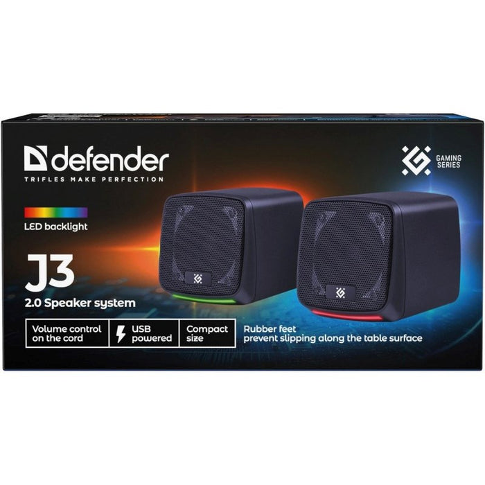 PC Speakers 2.0 DEFENDER J3 2.0 6W LED USB black