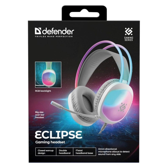 Defender Eclipse RGB gaming headset white 62440