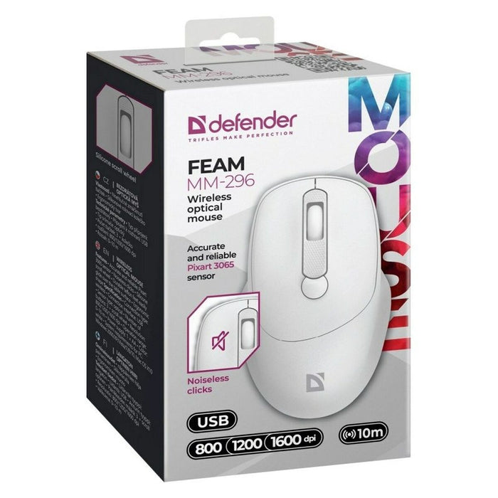 Wireless Mouse Defender MM-296 RF White