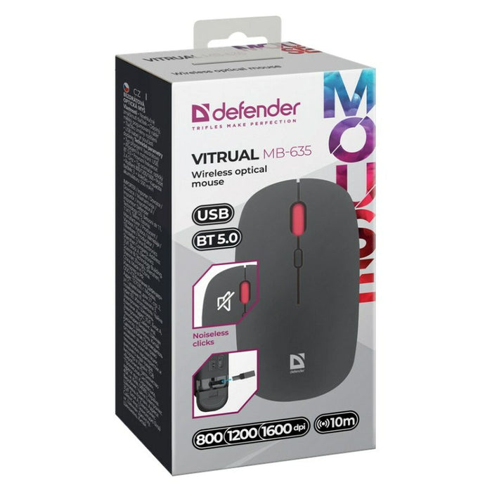 Wireless Bluetooth Mouse Defender VITRUAL MB-635 Black 1600 dpi