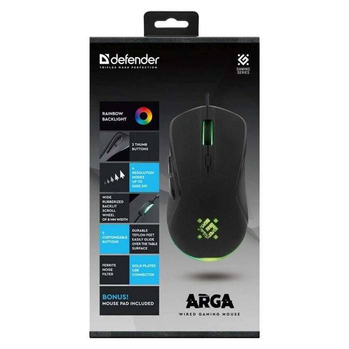 Gaming Mouse Defender GM-049 ARGA Black 3600 DPI
