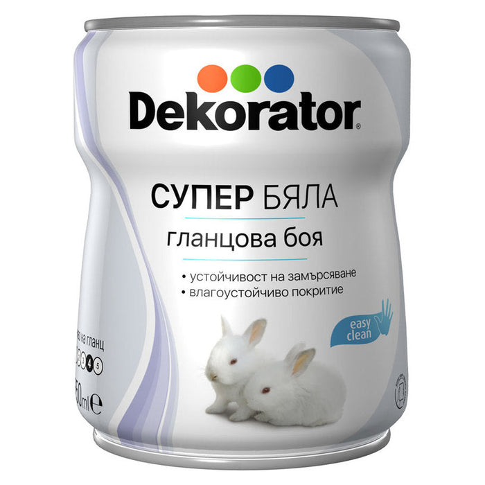 DEKORATOR SUPER WHITE PAINT 650 ML DEKORATOR - Алкидни и водоразтворими<<<Бои за метал и дърво<<<Бои и