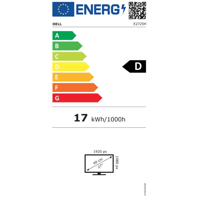 Dell E2725H 27’’ Edge LED Anti-Glare VA Panel 5ms GTG 75 Hz 3000:1 300 cd/m2, 1920x1080 Full HD VGA Display Port Tilt