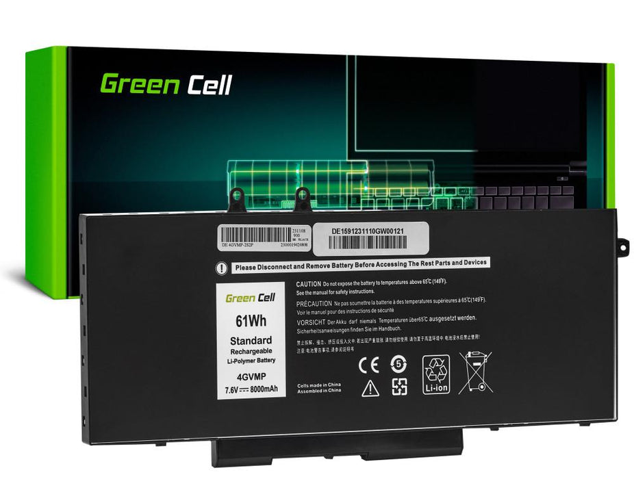 Dell Latitude 5400 5410 5500 5510 Precision 3540 3550 4GVMP 7.4V 8000mAh GREEN CELL Laptop Battery - Батерии за