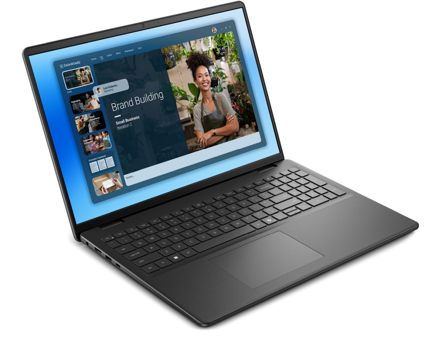 Dell 16 DC16250, Intel Core 5 120U (10 cores, up to 5.0 GHz), 16.0" FHD+(1920x1200) AG, 300nits, 16GB, 2x8GB, DDR5, 5200 MT/s, 1TB M.2 PCIe, Intel Graphics, Cam, FPR, Wi-Fi 6, Backlit Kb, Ubuntu, Carbon Black, 3Y PS