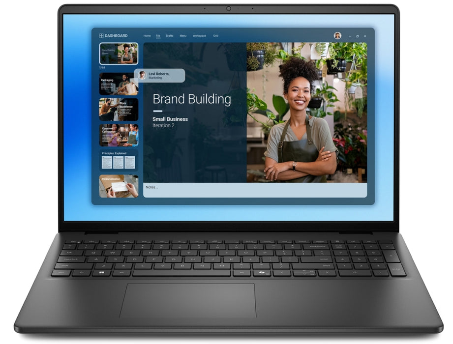 Dell 16 DC16250, Intel Core 7 150U (10 cores, up to 5.4 GHz), 16.0" FHD+(1920x1200) Touch 300nits, 16GB, 2x8GB, DDR5, 5200 MT/s, 1TB M.2 PCIe, Intel Graphics, Cam, FPR, Wi-Fi 6, Backlit Kb, Win 11 Pro, Carbon Black, 3Y PS