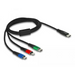 Delock 3 in 1 charging cable USB-C - Lightning / Micro USB / USB Type-C 1m - Кабели за мобилни