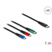 Delock 3 in 1 charging cable USB-C - Lightning / Micro USB / USB Type-C 1m - Кабели за мобилни