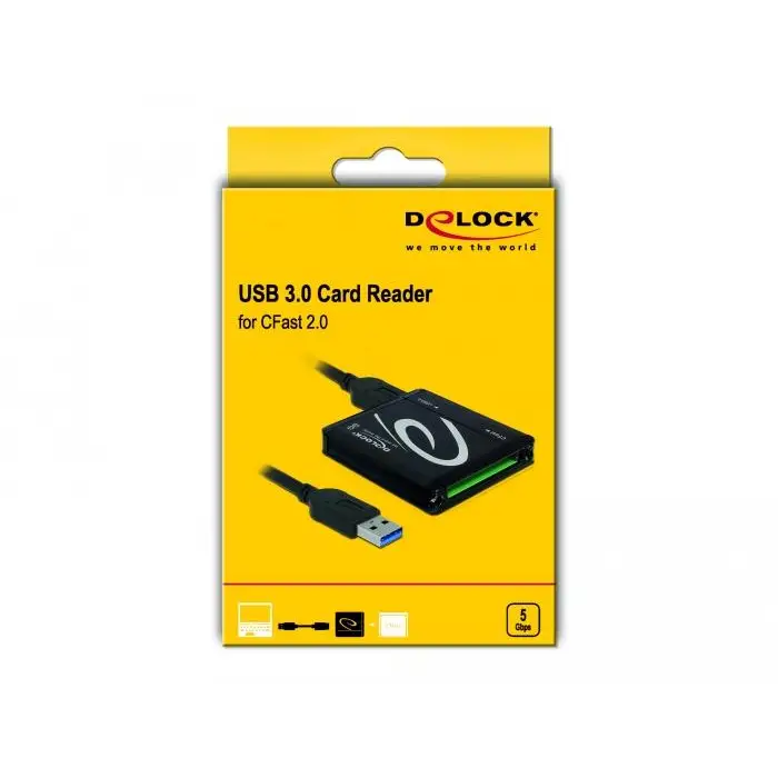 DeLock CFast card reader 5 Gbps Black - Четци за карти<<<Компютърна периферия<<<ValiAPI
