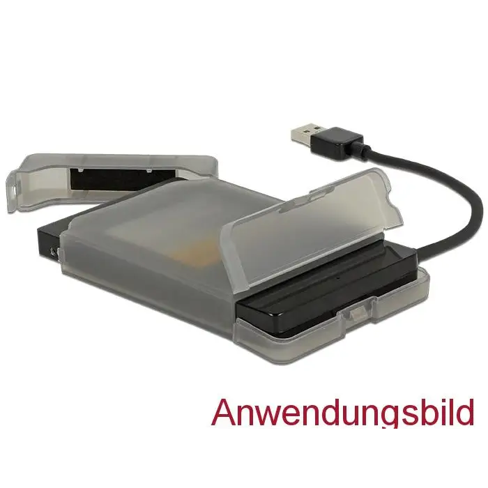 Delock converter USB 3.0 Type-A male - SATA 6 Gb/s 22 pin 2.5″ protective case - Чекмеджета за дискове<<<Компютърни