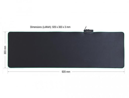 Delock mouse pad 920 x 303 x 3 mm RGB Black - Падове за мишки<<<Компютърна периферия<<<ValiAPI