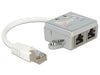 DeLock Port Doubler adapter 1 x RJ45 plug - 2 x RJ45 jack (2 x Ethernet) - Мрежови