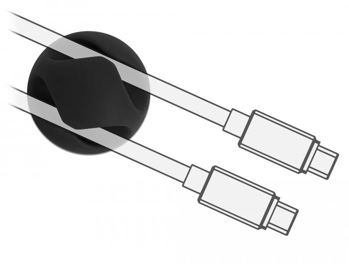 Delock cable organizer, self-adhesive, 10 pcs. in packaging, Black