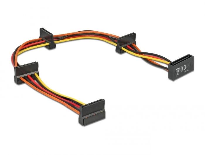 Cable Delock Power SATA > 4 x SATA 15 Pin, 40cm