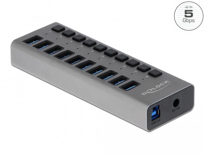USB hub 10 ports, DELOCK-63670