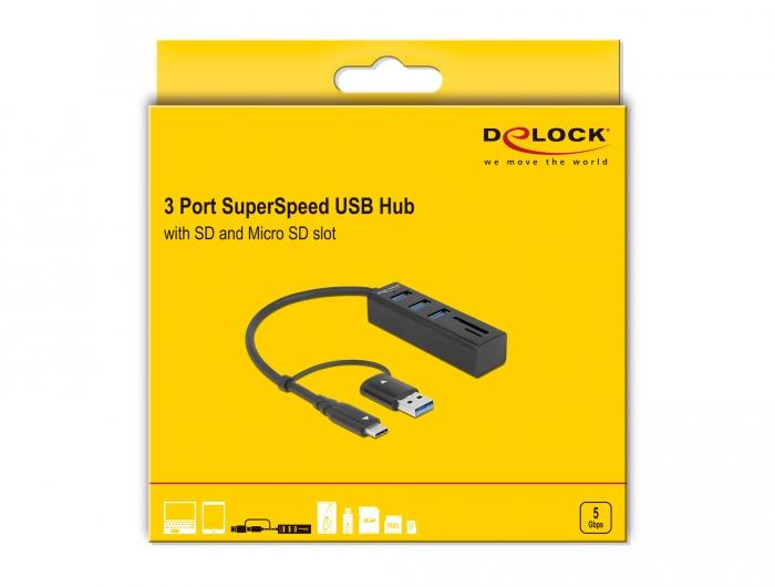 USB Hub, 3 ports, DELOCK-63859