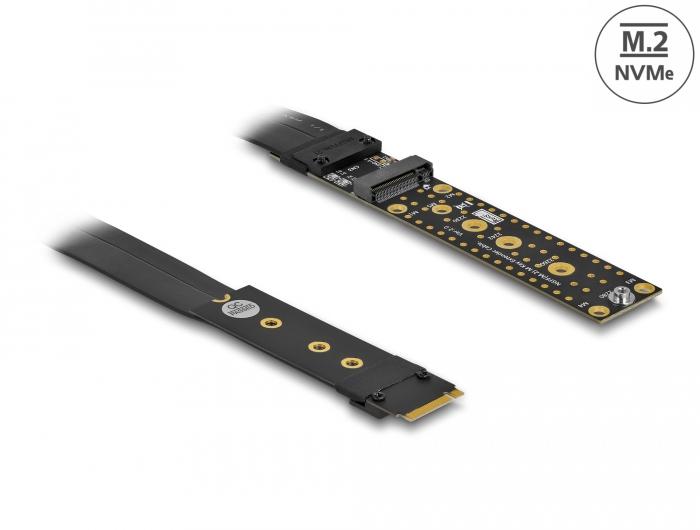 Card Delock 64136, M.2 Key M Extension NVMe, Cable 20 cm.