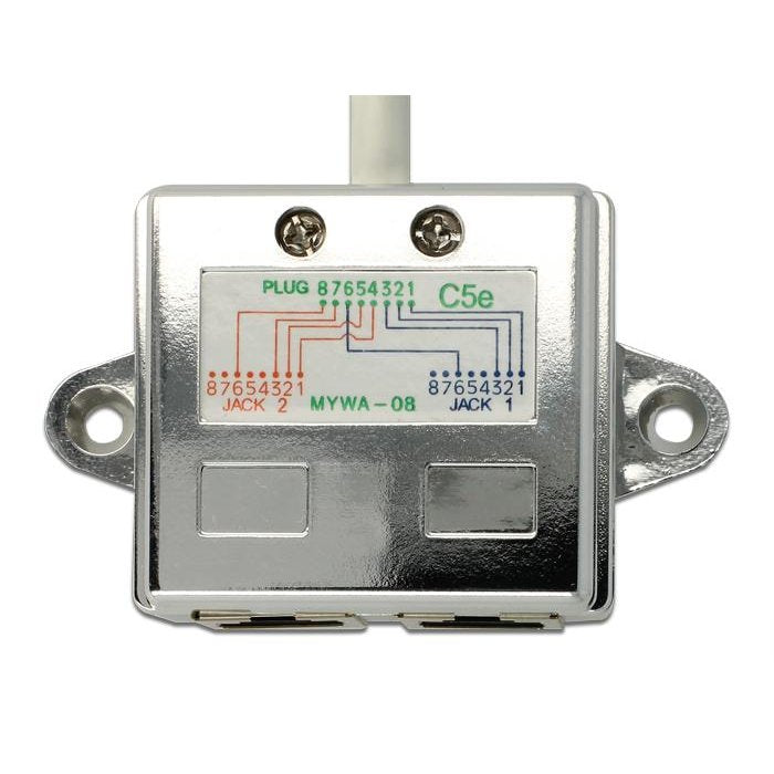 DeLock Port Doubler adapter, 1 x RJ45 plug - 2 x RJ45 jack (2 x Ethernet)