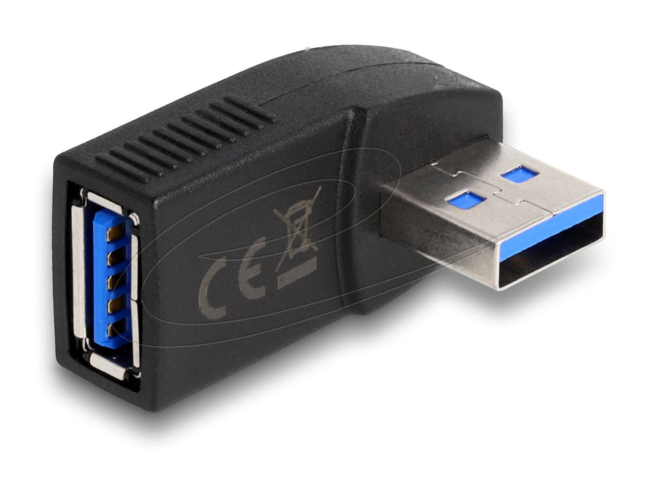 Delock USB 3.0 male-female adapter at an angle of 270°, horizontal