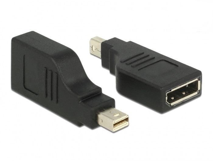 Adapter Delock, mini DisplayPort 1.2 male - DisplayPort female, 4K, 90°