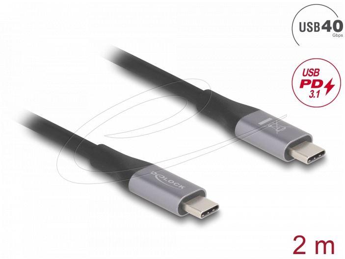 Delock Cable E-Marker, USB-C, 240W, 2 m, gray