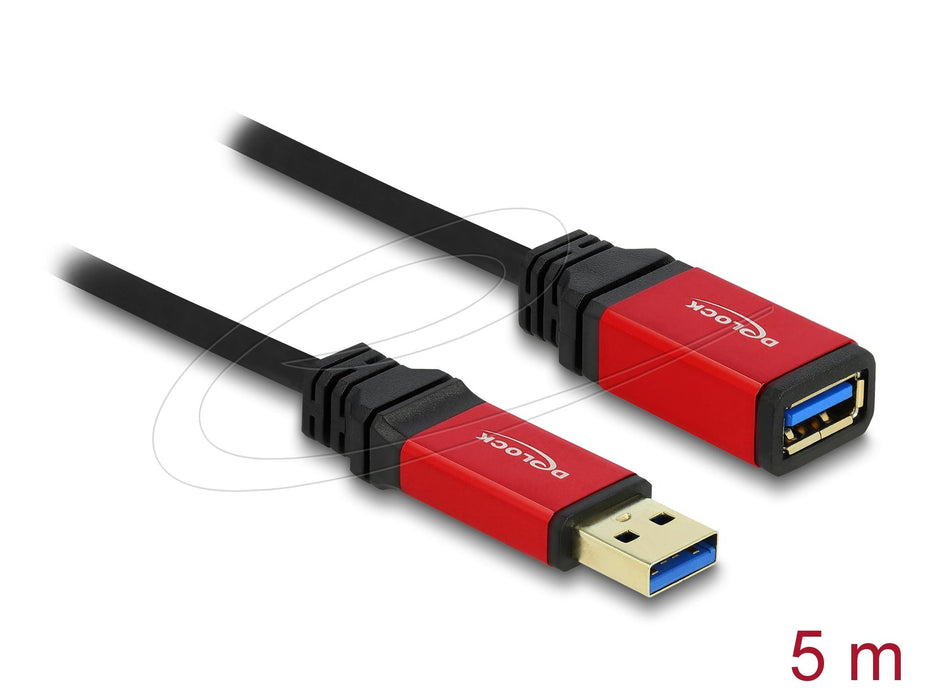 Delock Extension Cable USB-A male - USB-A female, 5 m, Shielded, Black