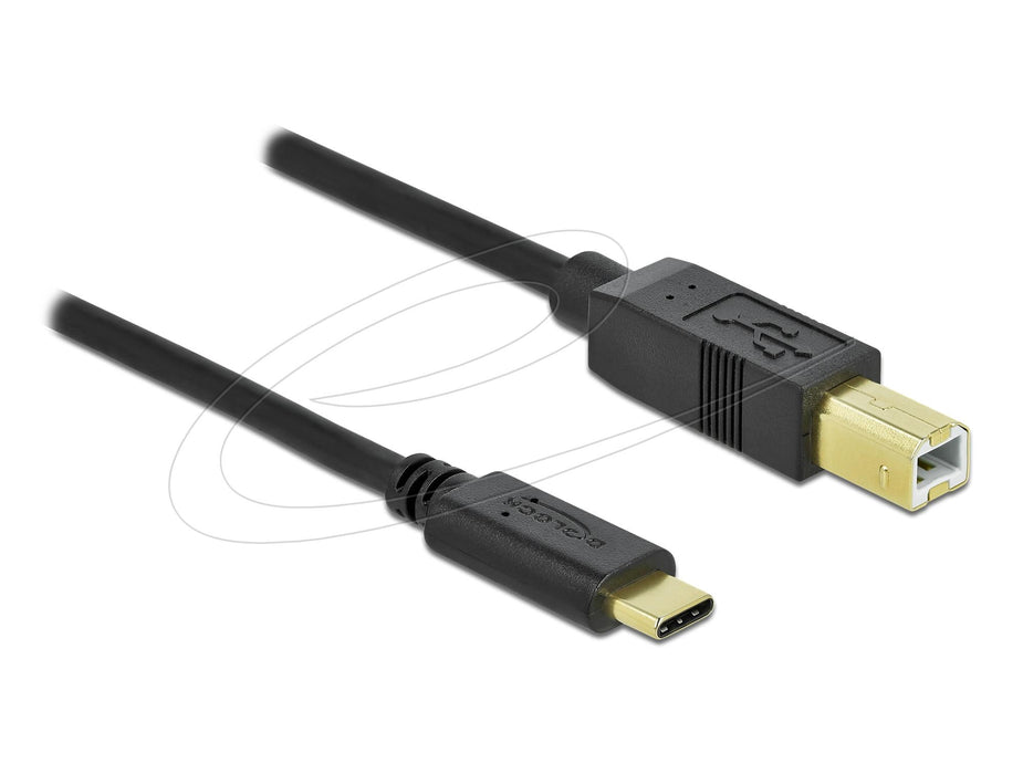Delock Cable USB-A 2.0 male - USB-B male, 2 m, Black