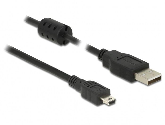 Cable DeLock, USB-A male - USB-B male, USB 2.0, 2 m, Black