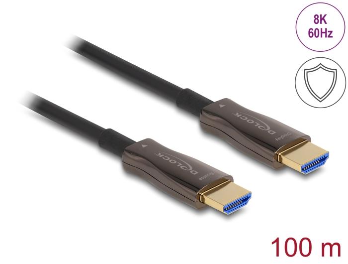 Optical cable Delock, HDMI 8K, 60Hz, 48Gbps, 100 m