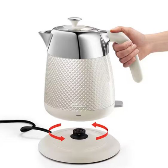 Electric kettle Delonghi KBL2001.W Luminosa Twill White, 2000 W, 1.7 L